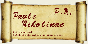 Pavle Mikolinac vizit kartica